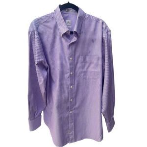 Men’s Peter Millar Purple Check Long Sleeve Button Down Shirt Size Large